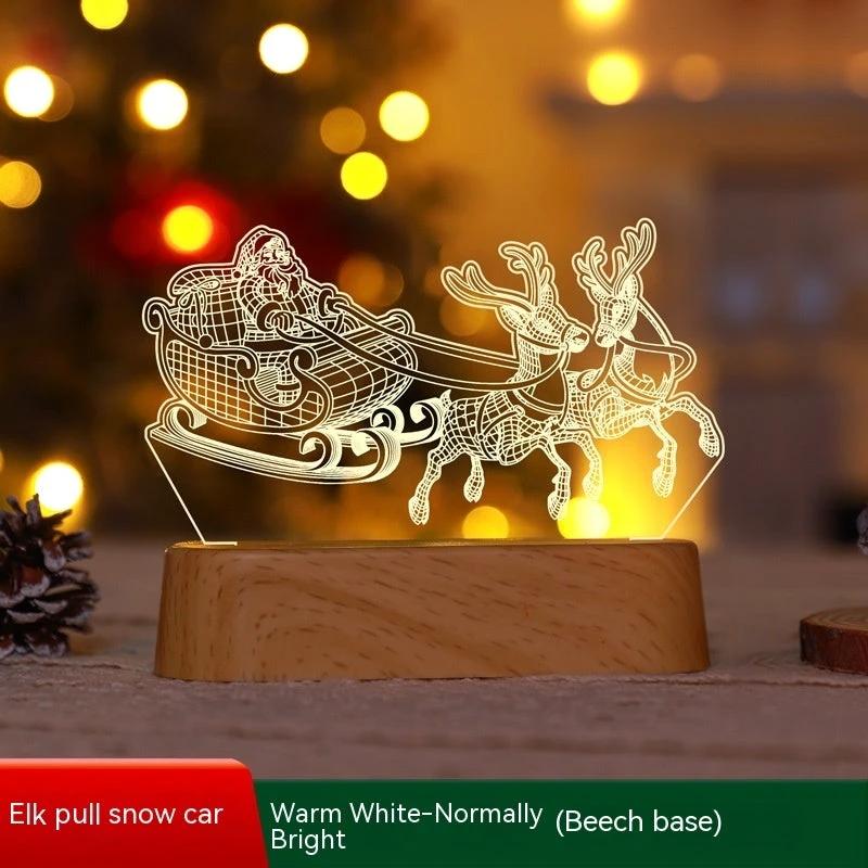 MANDOTOS Christmas 3D LED Acrylic Night Light Ornament Festive Holiday Decor Gift Idea For Kids - MANDOTOS