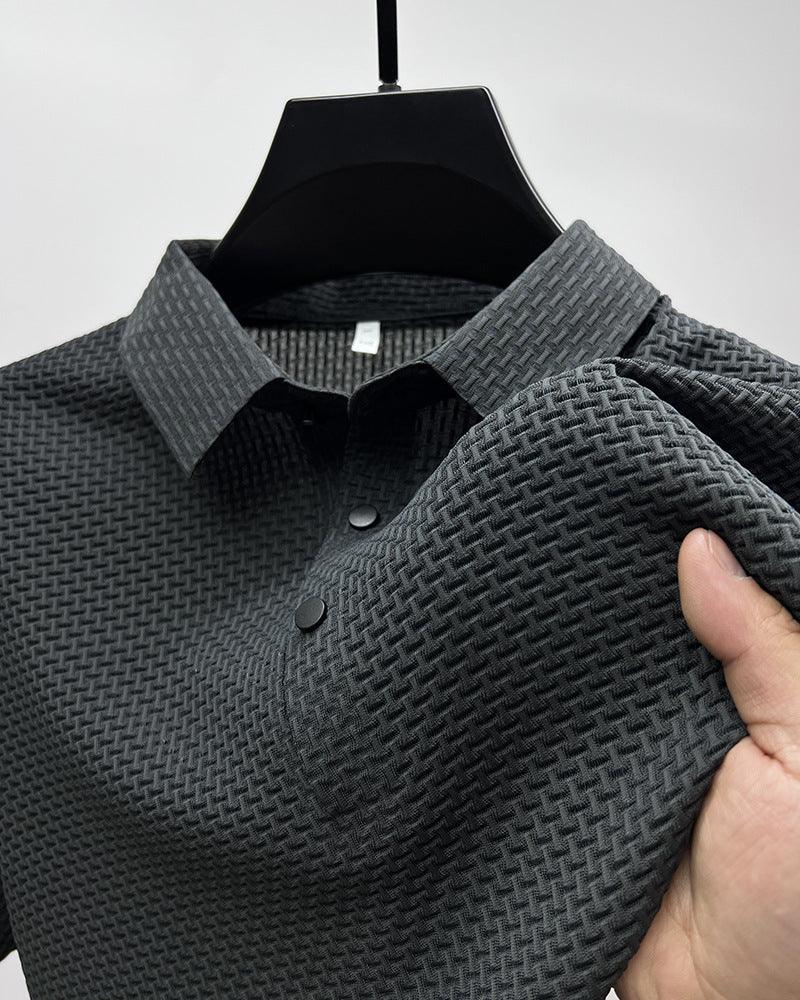 "Mesh Ice Silk Short Sleeve T-shirt Mens Clothing - MANDOTOS"
