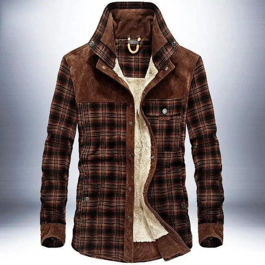 "Winter Jacket Men Thicken Warm Fleece Jackets Coats Pure Cotton Plaid Jacket Military Clothes - MANDOTOS"