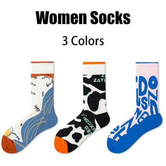 Women's Compression Running Socks - 3 Pairs Athletic Crew Socks - MANDOTOS