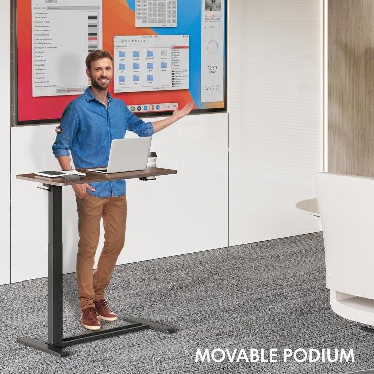 "Standing Scroll Table With Hidden Wheels Side Table Height-adjustable Bed Table - MANDOTOS"