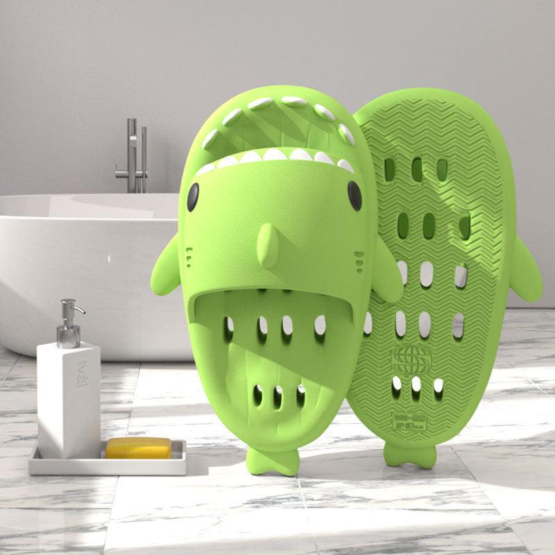 "Shark Slippers With Drain Holes Shower Shoes For Women Quick Drying Eva Pool Shark Slides Beach Sandals With Drain Holes - MANDOTOS"