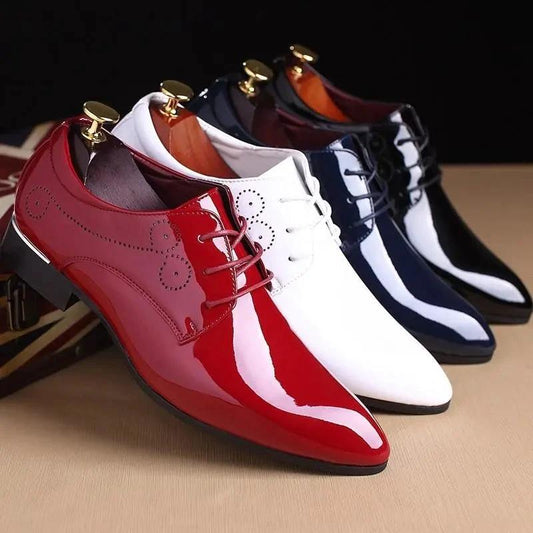 Men's Business Casual Leather Dress Shoes - MANDOTOS