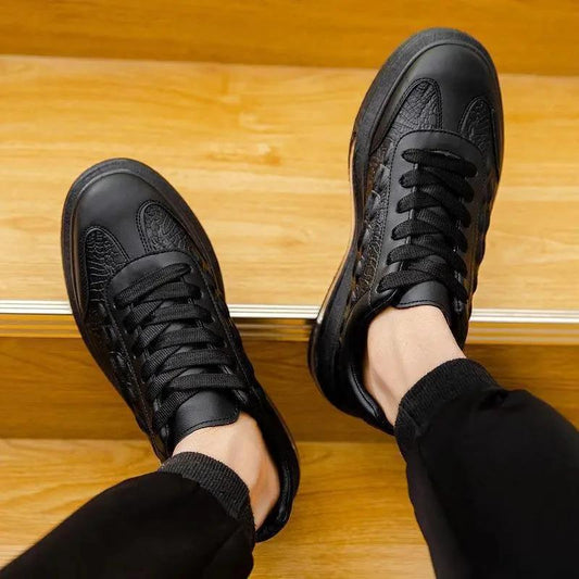 Trendy Leather Men's Shoes Fashion Casual Sneakers - MANDOTOS