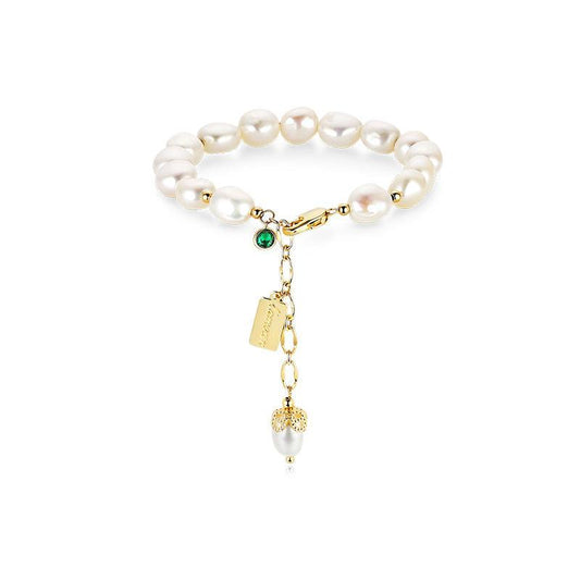 "Natural Zircon Pearl Bracelet Luxury Jewelry - MANDOTOS"