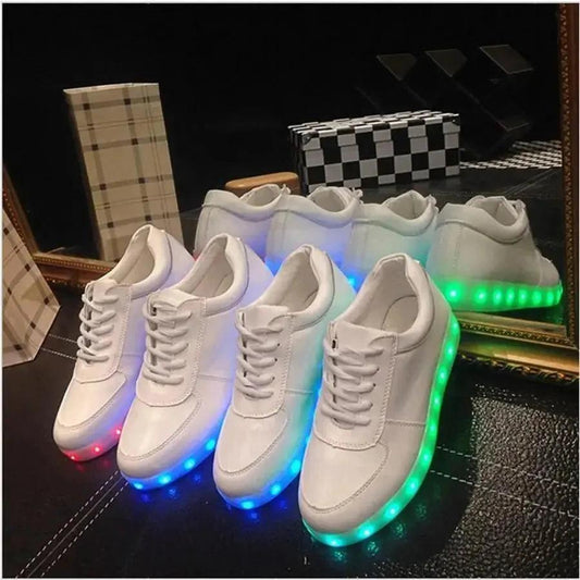 White Light Up Shoes - MANDOTOS