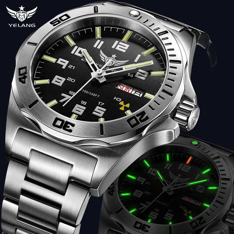 "Yelang V1019 Brand 44MM Men Watch NH36 100M PROFESSIONAL WATERPROOF Deep Diving Mechanical Automatic Watch Sapphire Lens Reloj - MANDOTOS"