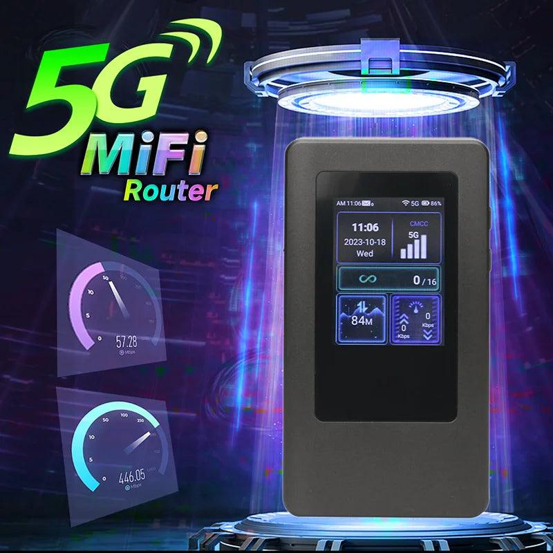 "CHANEVE MiFi Mobile Modem Hotspot 5g Sim Card Wireless Router Dual Band Portable 5Ghz WiFi Device Support Locked Frequency Band - MANDOTOS"