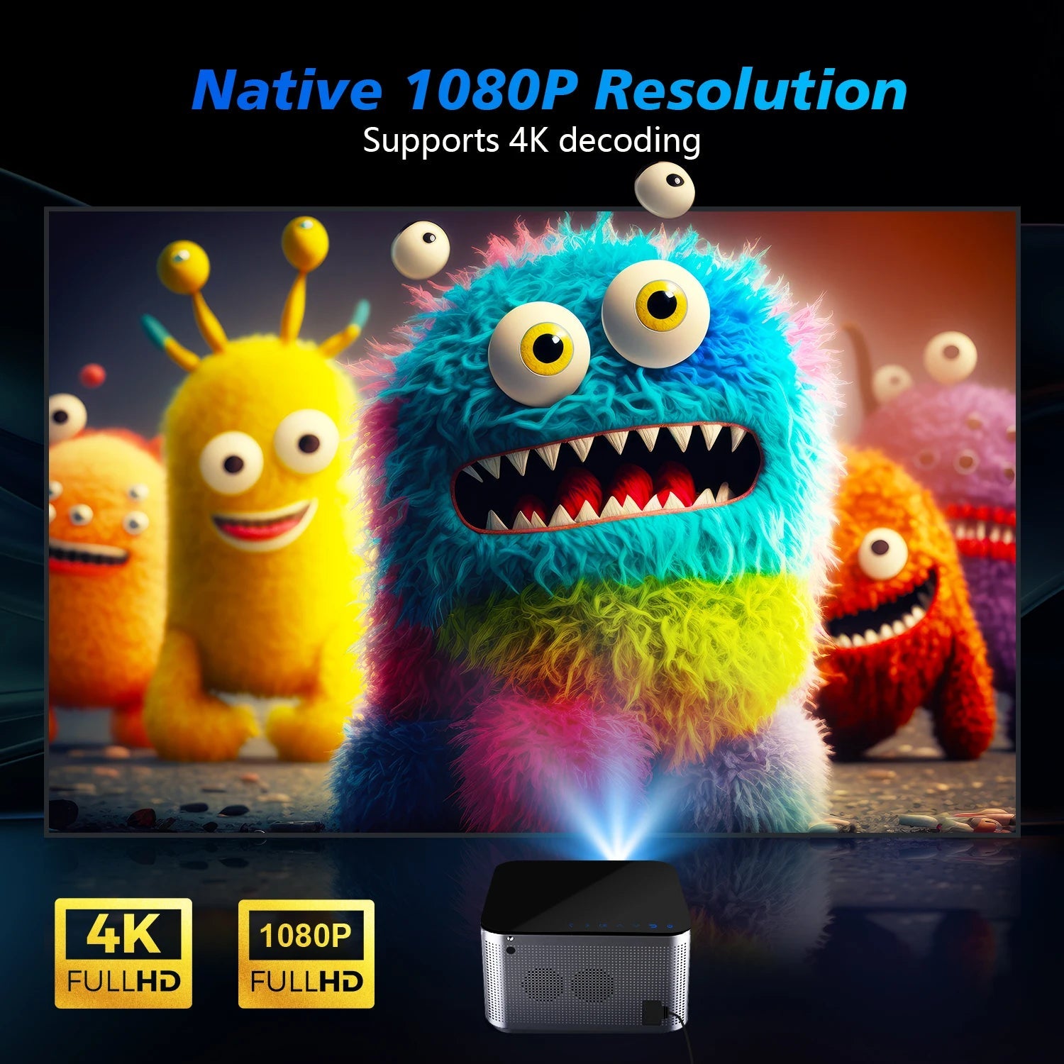 "Magcubic HY350 Pro 4K Smart Projector - Elevate Your Home Cinema Experience - MANDOTOS"