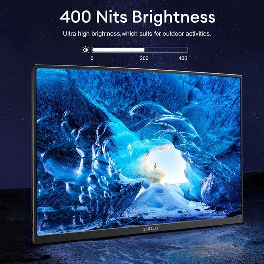 "ZEUSLAP 16\" Portable Monitor 100%sRGB 1200P IPS Screen Travel Gaming Computer Display for Steam Deck Laptop Switch PS4 PS5 Xbox - MANDOTOS"