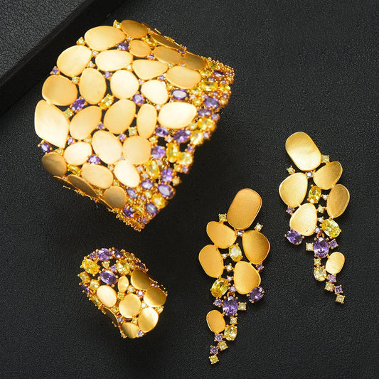 "New Fashion New Noble Luxury Bangle Earrings Ring - MANDOTOS"