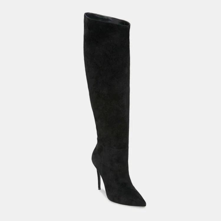 Stiletto Heels Pleated High Over The Knee Boots - MANDOTOS