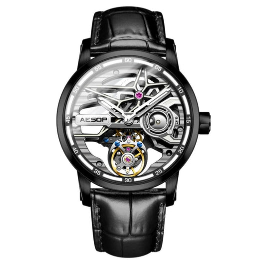 "AESOP Men Flying Tourbillon Mechanical Full Skeleton Waterproof Watches Top Brand Luxury Watch for Men Sapphire With Diamond Man - MANDOTOS"