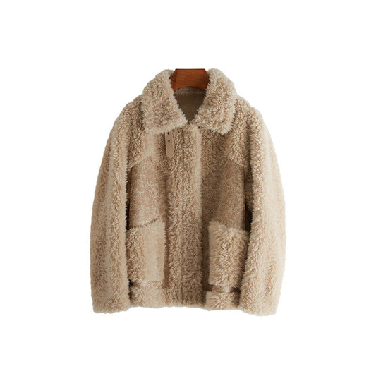 "Chic Women's Sheep Shearling Coat - MANDOTOS"
