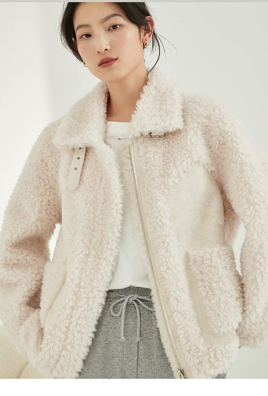 "Chic Women's Sheep Shearling Coat - MANDOTOS"