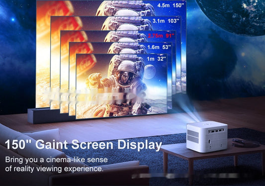 "Smart HD 720p Wireless Projector with Adjustable Trapezoidal Technology - MANDOTOS"