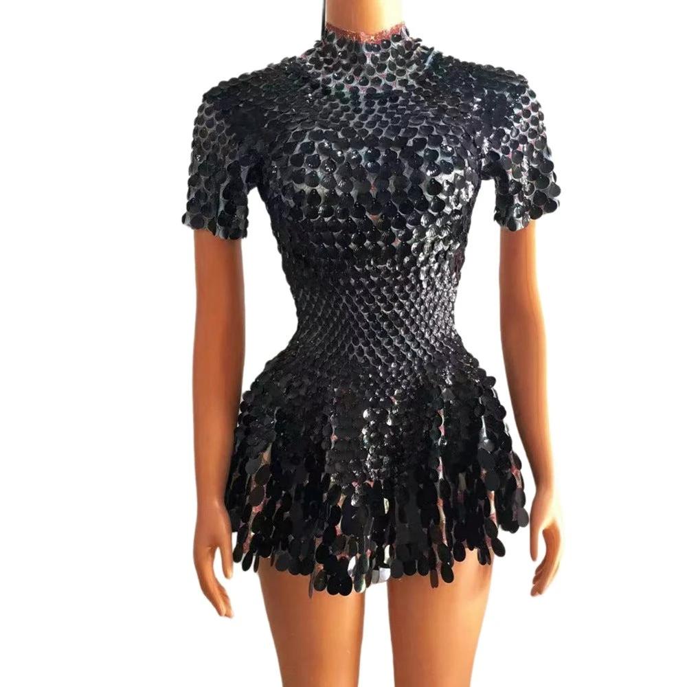 Women's Fashionable Sequins Dazzling Daily Trend Party Zipper Gorgeous Skirt MANDOTOS