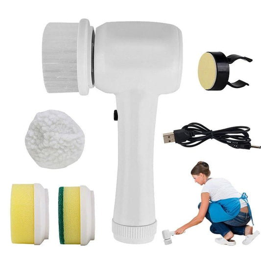 MANDOTOS Electric Cleaning Brush 4 In 1 Spinning Scrubber Handheld Cordless Portable With Interchangeable Heads - MANDOTOS