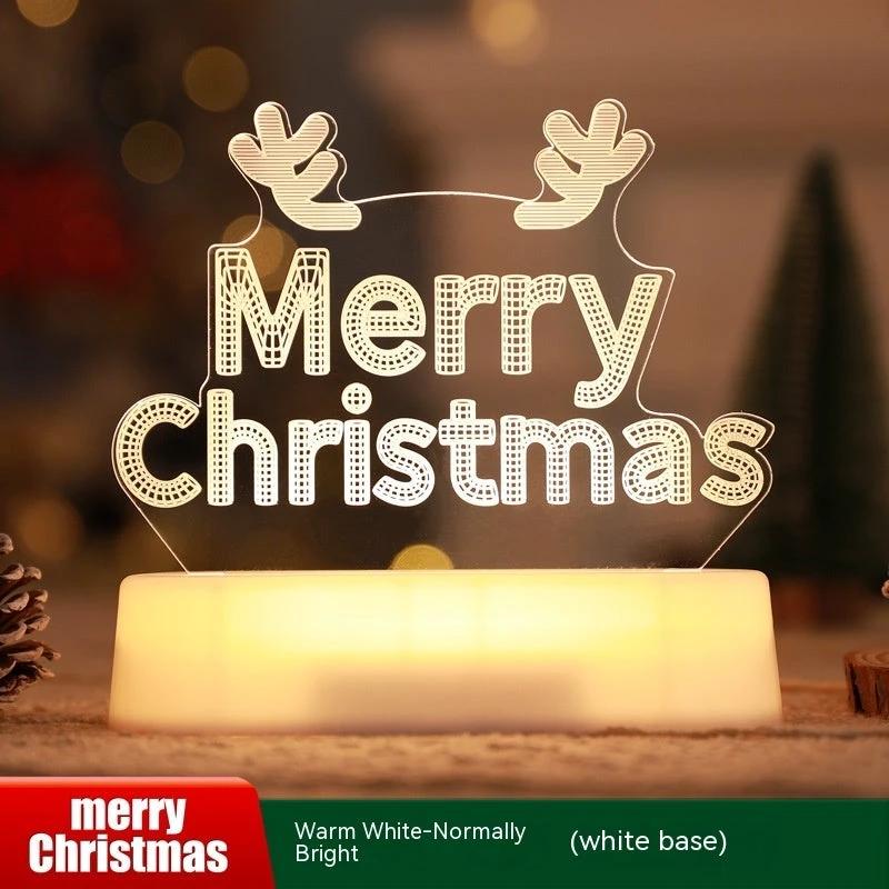 MANDOTOS Christmas 3D LED Acrylic Night Light Ornament Festive Holiday Decor Gift Idea For Kids - MANDOTOS