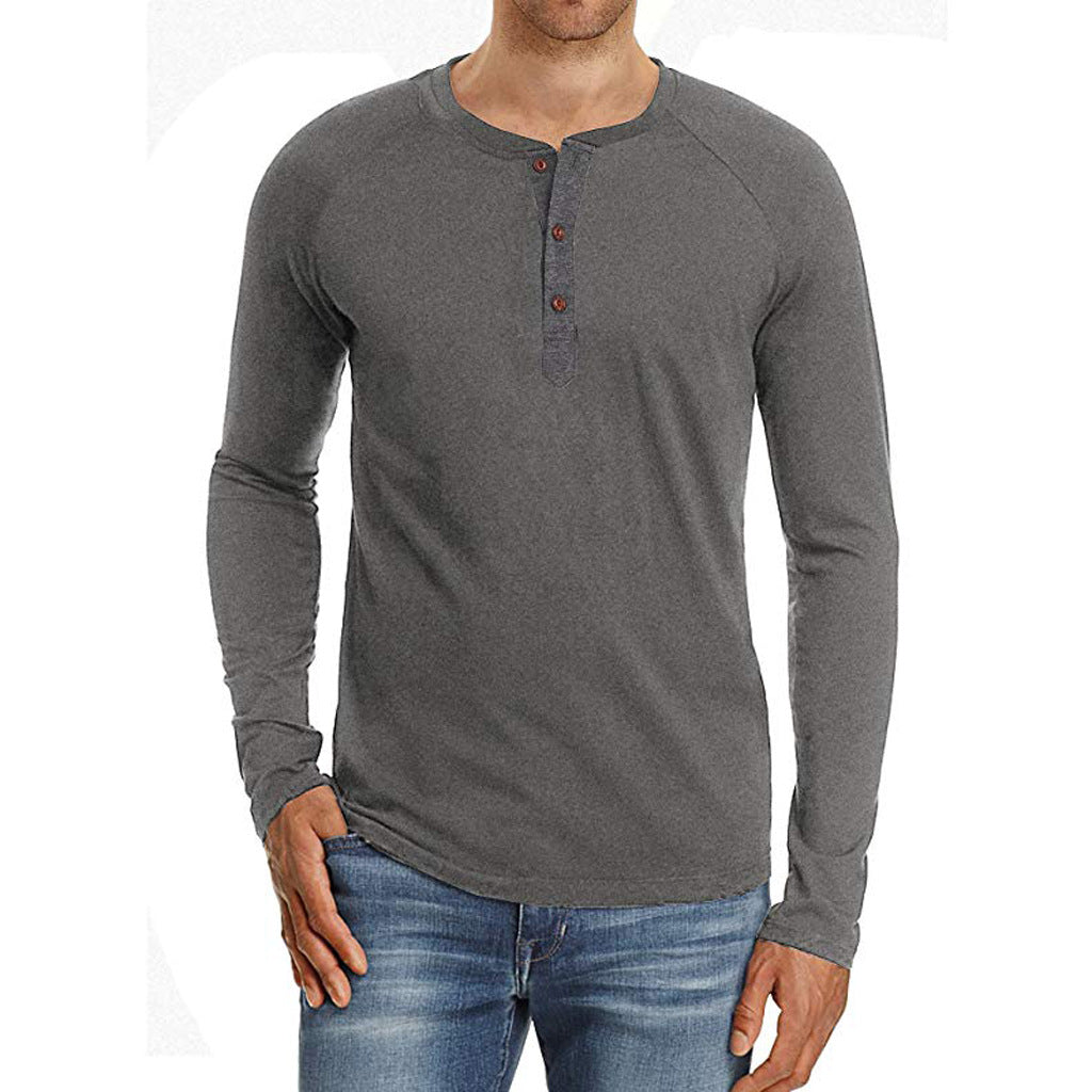 Plus Size Solid Raglan Men's Tee