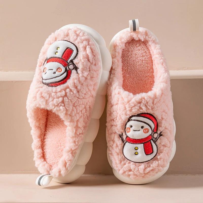 Snowman Slippers - Winter Plush Anti-Slip Couple Home Shoes - MANDOTOS