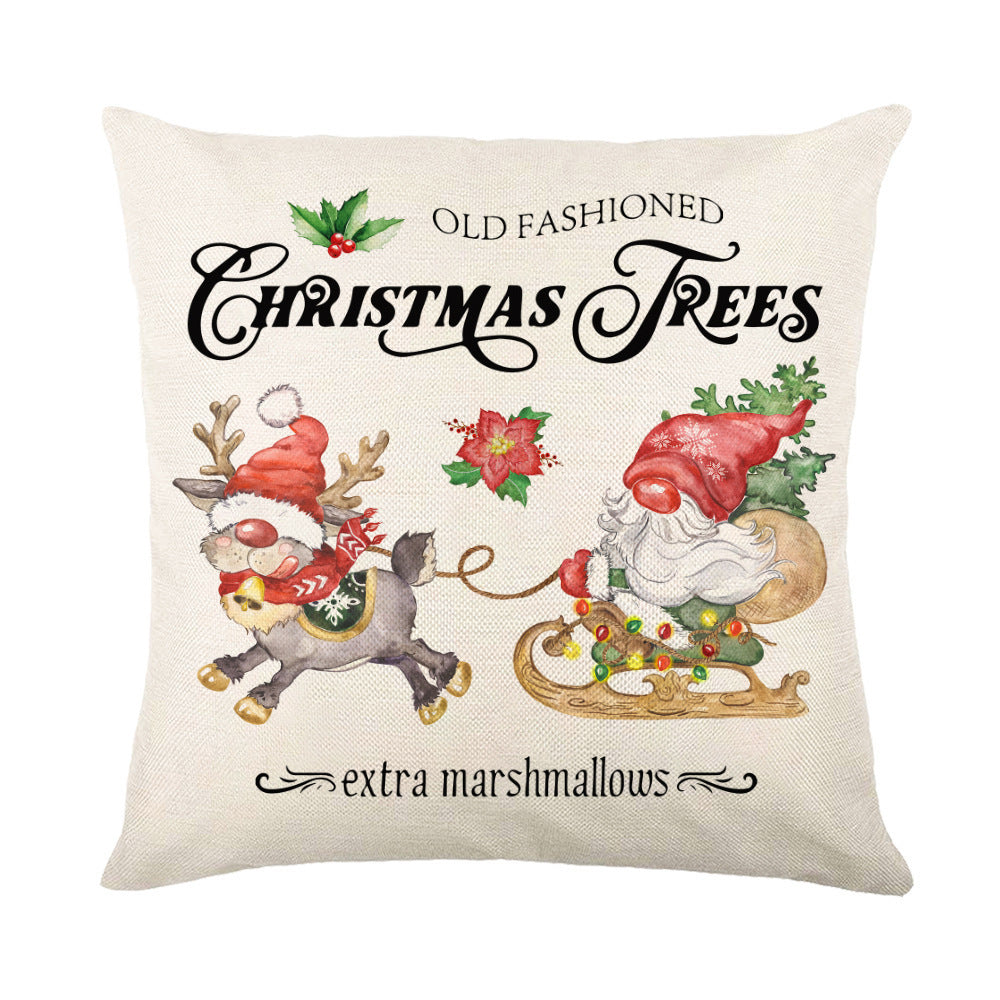 Christmas Decorations Pillow Covers Sofa Square Throw Pillow Cases Stamping Snowflake Waist Cushion Cover Home Bed Decor - MANDOTOS