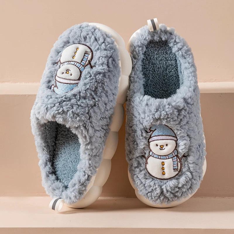 Snowman Slippers - Winter Plush Anti-Slip Couple Home Shoes - MANDOTOS