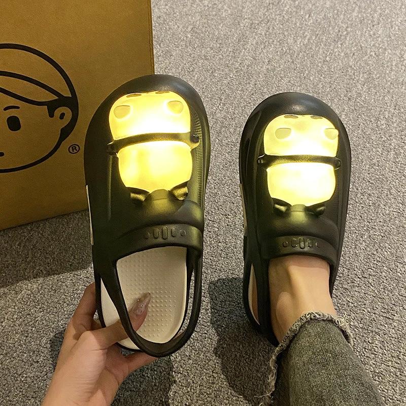 Mandotos Panda Lamp Light Up Slippers Sandals For Women EVA Comfort Non Slip Sole Summer - MANDOTOS