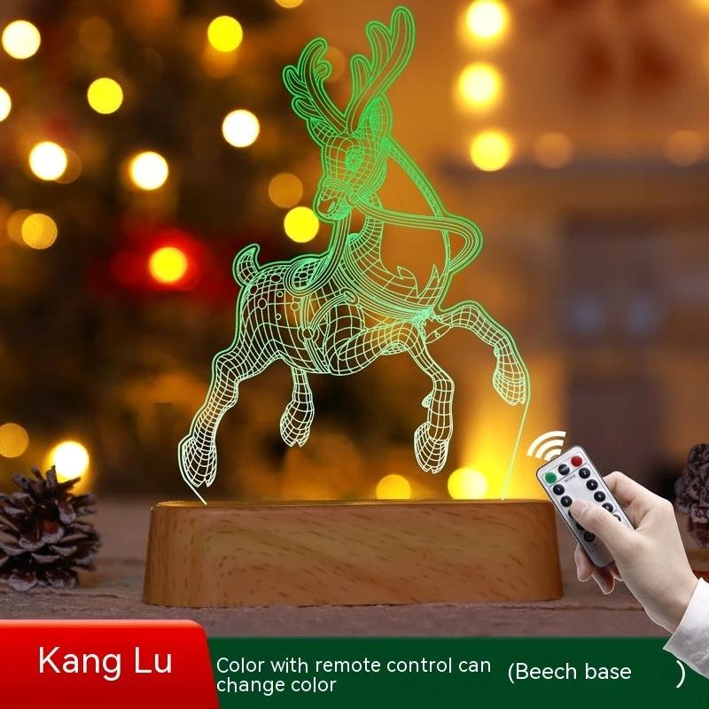 MANDOTOS Christmas 3D LED Acrylic Night Light Ornament Festive Holiday Decor Gift Idea For Kids - MANDOTOS