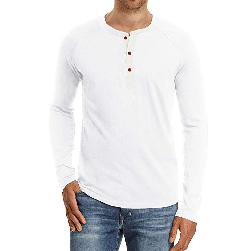 Plus Size Solid Raglan Men's Tee