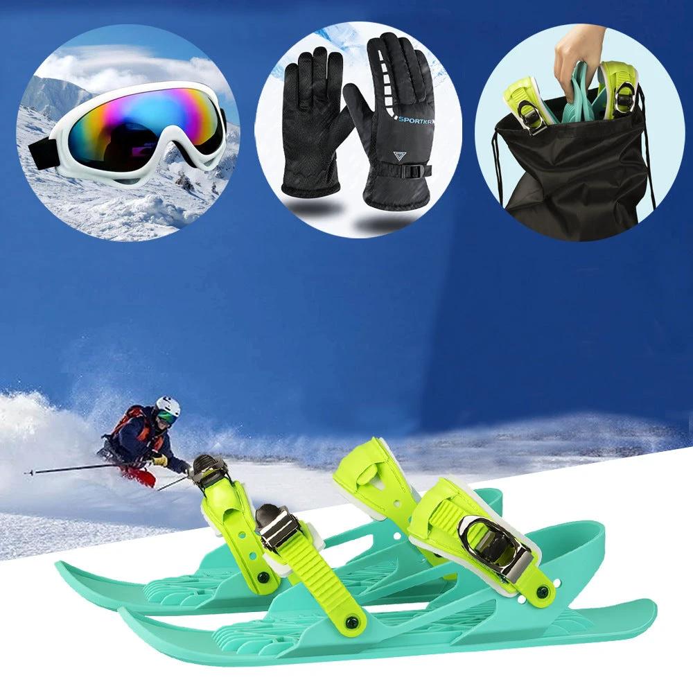 Mini Ski Skates - Portable Short Skiboard Adjustable for Snow - MANDOTOS