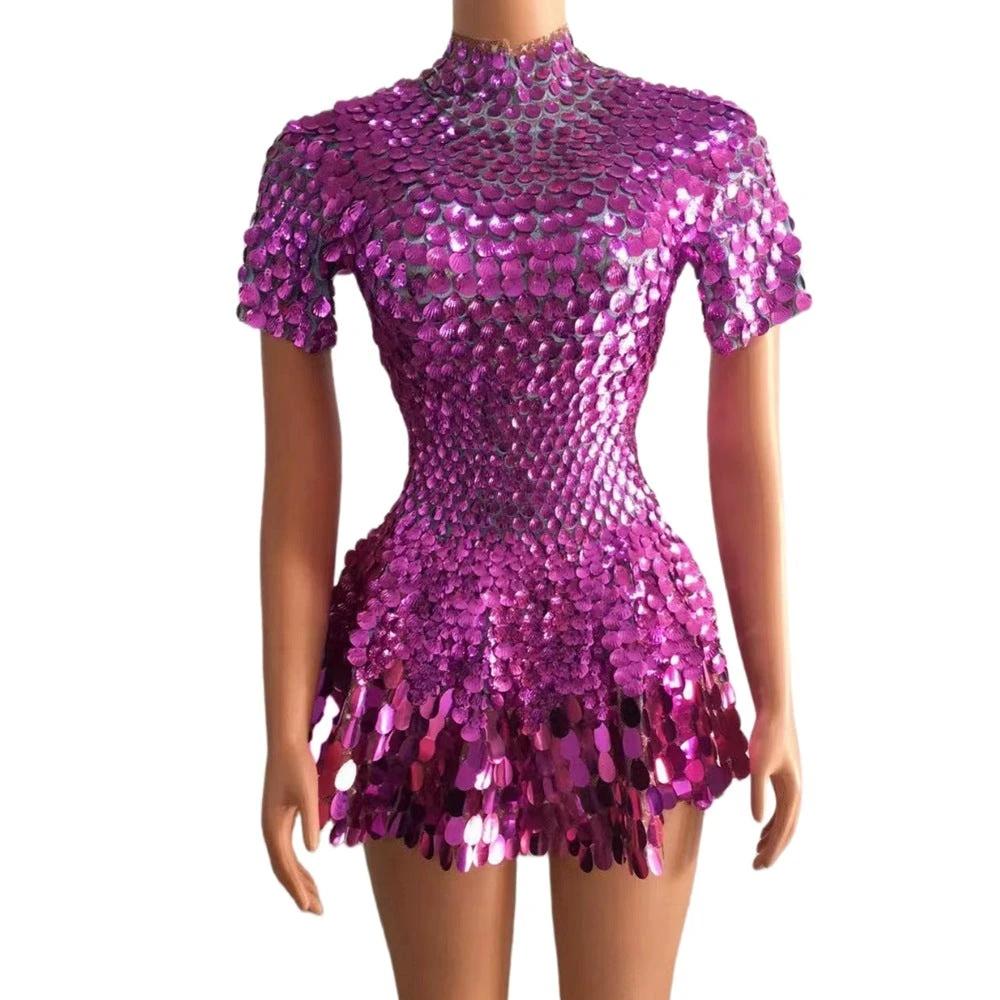 Women's Fashionable Sequins Dazzling Daily Trend Party Zipper Gorgeous Skirt MANDOTOS