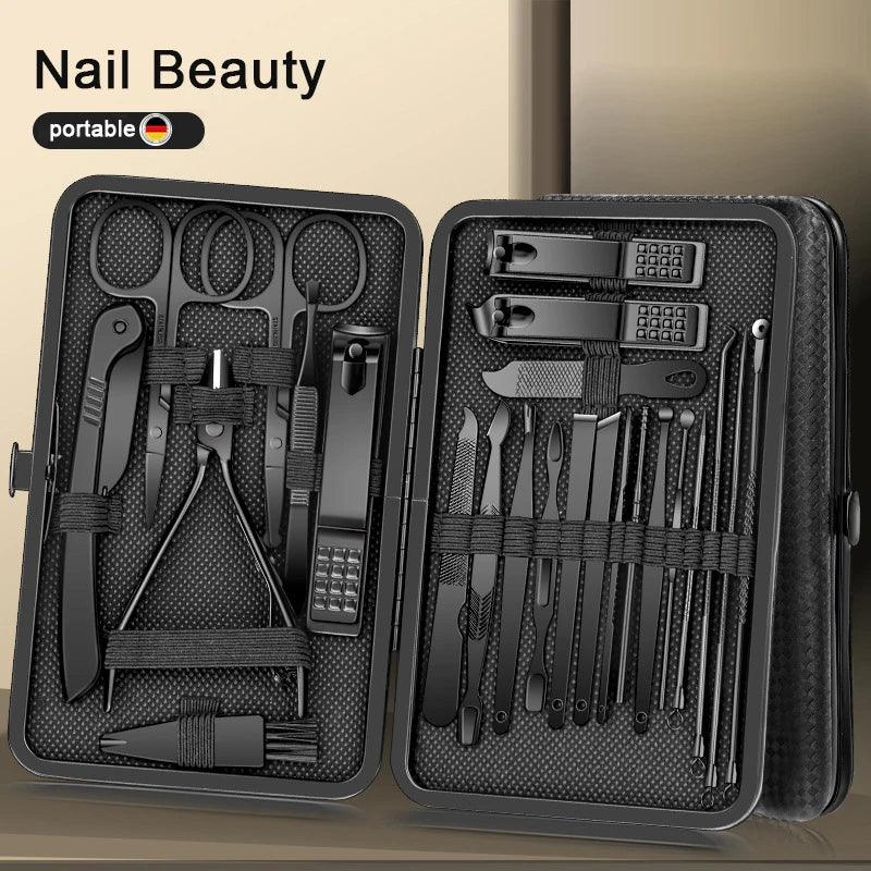 8/12/15/20/24 pcs Manicure Cutters Nail Clipper Set Household Stainless Steel Ear Spoon Pedicure Scissors Tool For Beauty - MANDOTOS