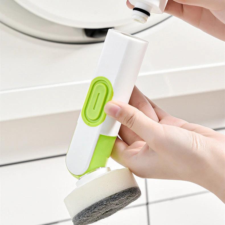 2-in-1 Soap Dispensing Dish Brush with Replacement Heads & No Leak Design MANDOTOS