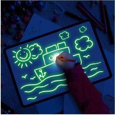 Educational Toy Drawing Pad 3D Magic 8 Light Effects Puzzle Board Sketchpad MANDOTOS
