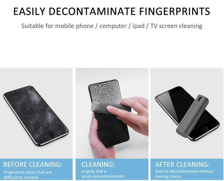 2 In 1 Phone Computer Screen Cleaner Kit For Screen Dust Removal Microfiber Cloth Set MANDOTOS