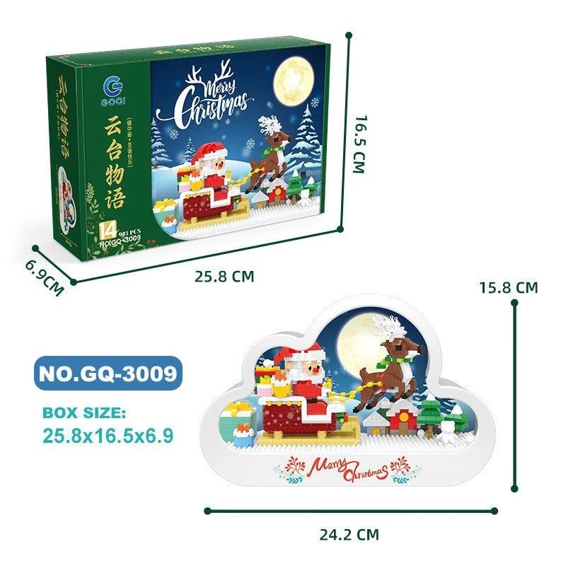 Mandotos Christmas Cloud Night Lamp With LED Lights Mirror Frame Assembled Building Blocks - MANDOTOS
