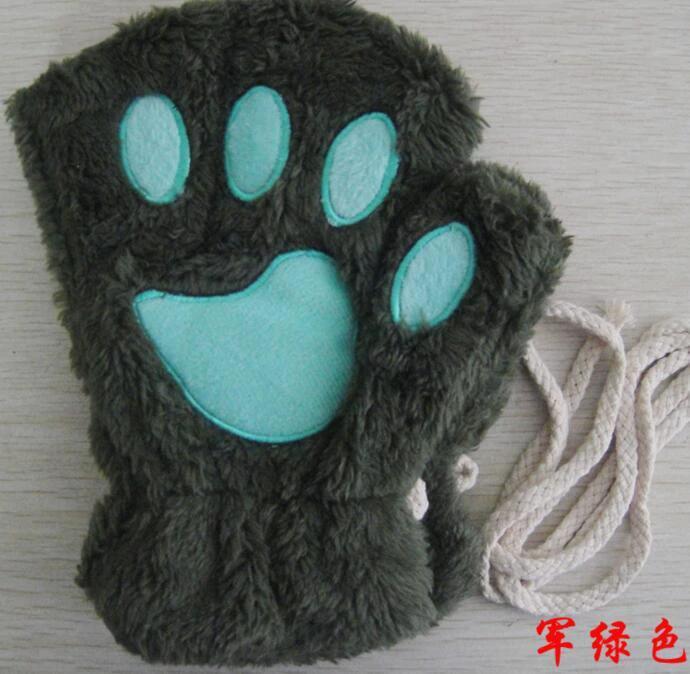Winter Lovely Half Cover Paw Bear Cat Claw Gloves Short Finger MANDOTOS