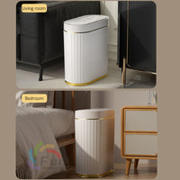 Smart Trash Can with Automatic Opening and Multiple Functions - White ABS Material - MANDOTOS0