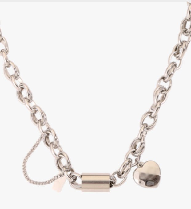 Titanium bracelet with heart pendant, silver-toned chain by Ancient Energy.