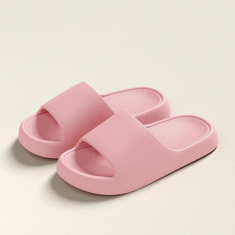 Solid Thick-soled Home Slippers Summer Non-slip Floor Bathroom Slipper For Women Men's House Shoes - MANDOTOS