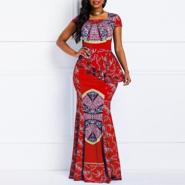 Euro-American Chic Printed Dress
