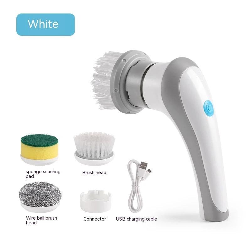 MANDOTOS Electric Cleaning Brush 4 In 1 Spinning Scrubber Handheld Cordless Portable With Interchangeable Heads - MANDOTOS