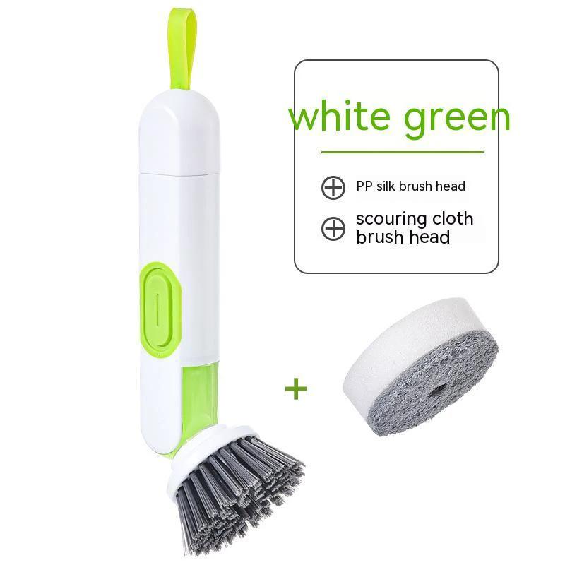 2-in-1 Soap Dispensing Dish Brush with Replacement Heads & No Leak Design MANDOTOS