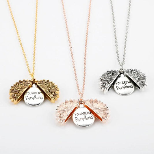 Sunflower Double Lettering Necklace MANDOTOS