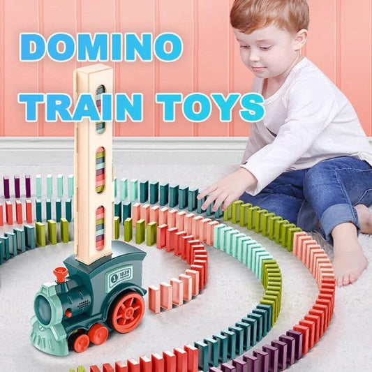 Mandotos Domino Train Toy Electric Automatic Building Blocks Set for Creative STEM Learning - MANDOTOS