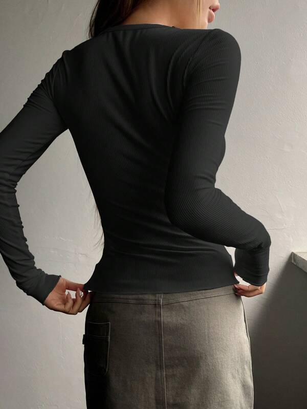 Chic Half-Button Women's Tee