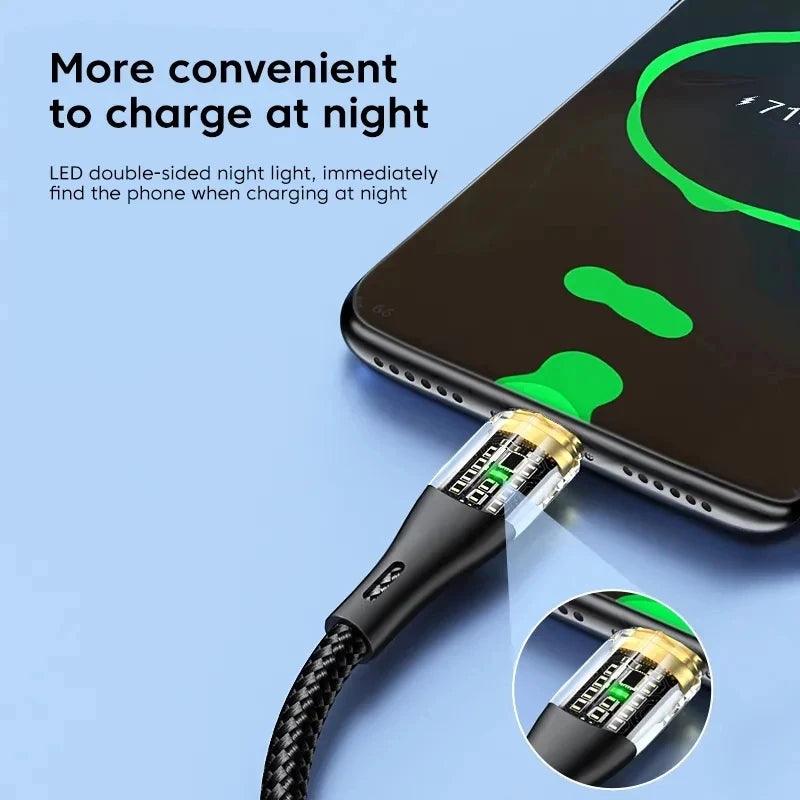 120W USB To Type C Cable Super Fast Charging Data Cord For Xiaomi 12 Redmi Note 11 Samsung S23 S22 Huawei Type-c Charger Cord - MANDOTOS