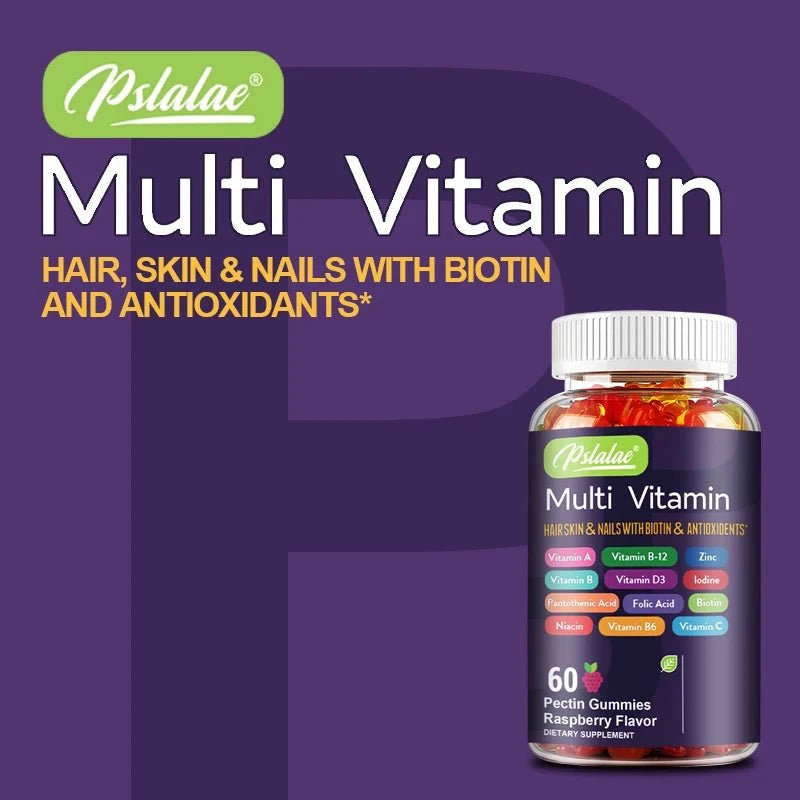 Multivitamin Gummies - with Vitamins and Minerals - Enhances Energy Levels, Immune Support, Antioxidant - 60 Gummies MANDOTOS