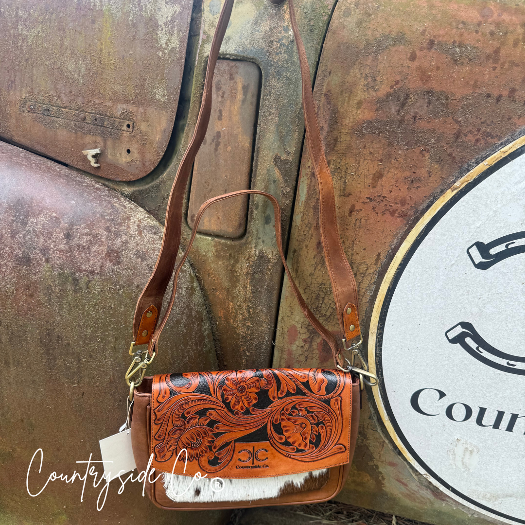 Grace Tooled Leather Purse: Handcrafted Statement Piece for Style & Function -